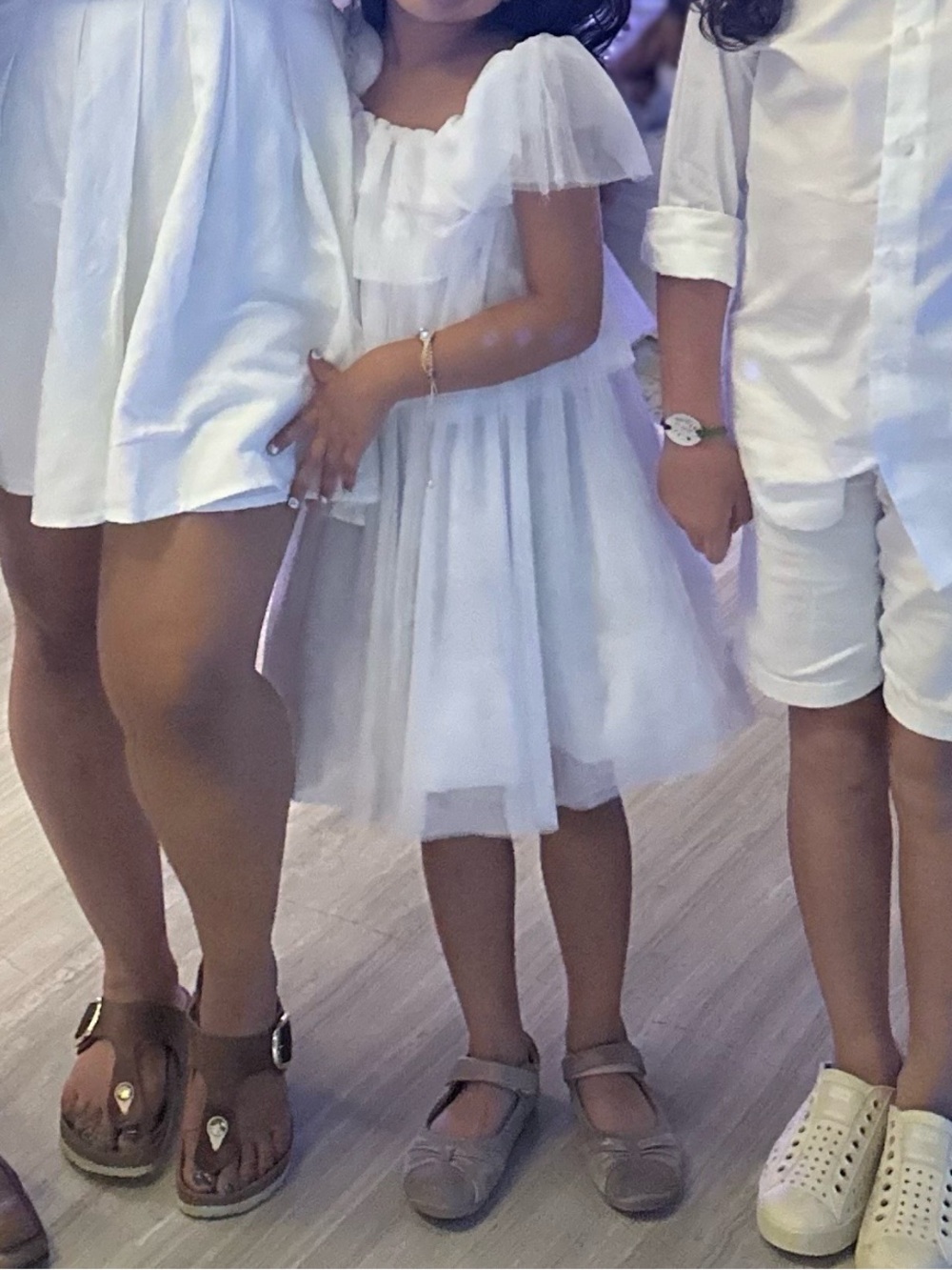Habitual White Ruffle Mesh Tiered Dress